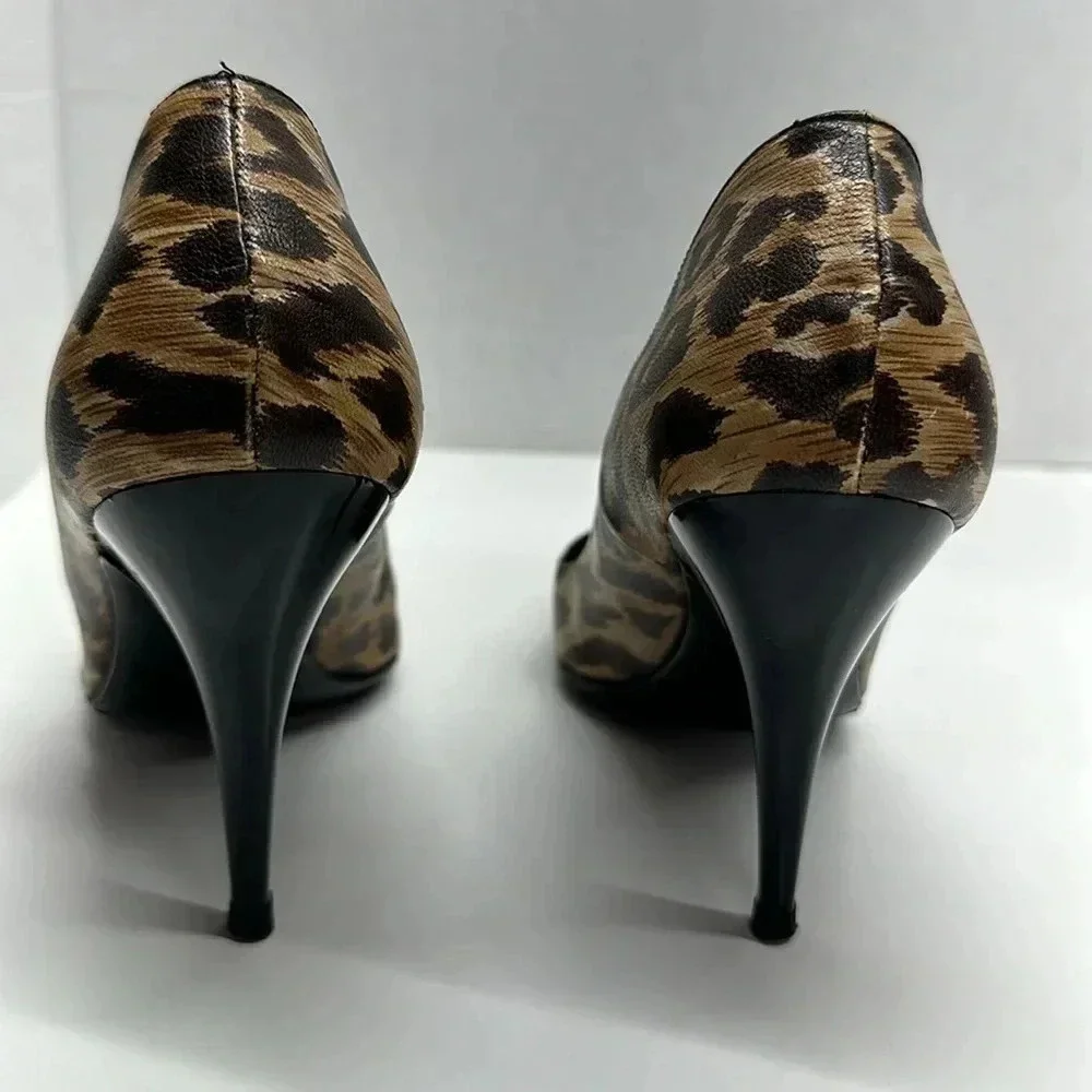 Dolce & Gabanna High Heel Shoes Pumps Cheetah Animal Print Brown Size 39.5 9.5 - Picture 5 of 13